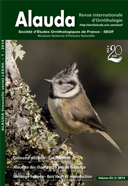 Alaudarevue Internationale D'ornithologie