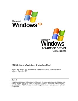 64 Bid Editions of Windows Evaluation Guide
