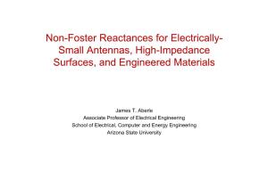 Non-Foster Reactances for Electrically- Small Antennas, High-Impedance Surfaces, and Engineered Materials