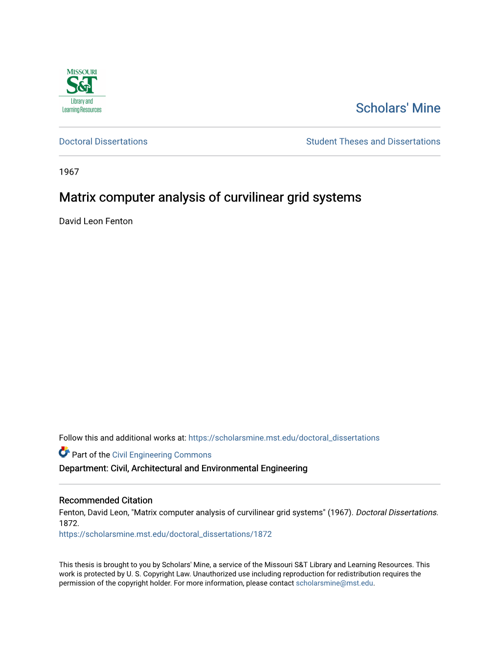 Matrix Computer Analysis of Curvilinear Grid Systems