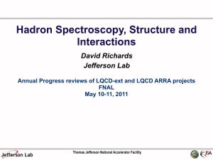 Hadron Spectroscopy, Structure and Interactions David Richards Jefferson Lab