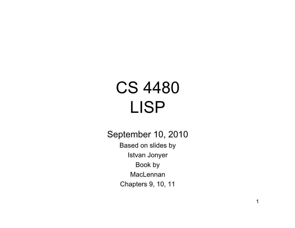 Cs 4480 Lisp