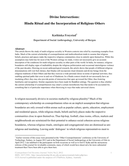 Divine Intersections: Hindu Ritual and the Incorporation of Religious Others