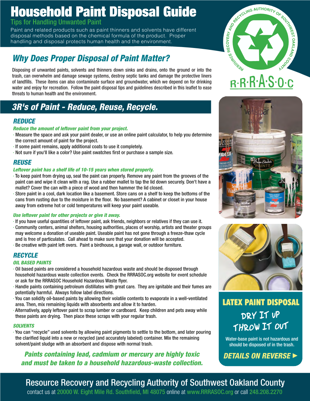 RRRASOC Household Paint Disposal Guide