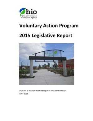 Voluntary Action Program 2015 Legislative Report