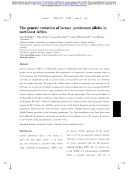 The Genetic Variation of Lactase Persistence Alleles in Northeast Africa