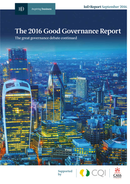 The 2016 Good Governance Report the Great Governance Debate Continued