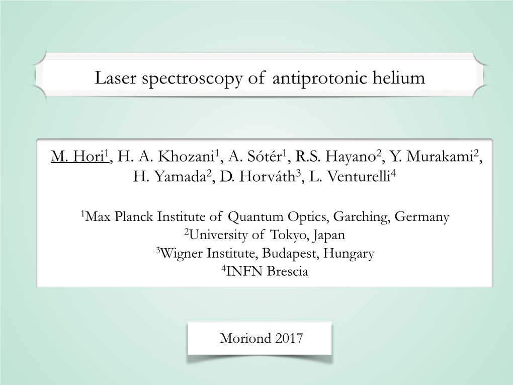 Laser Spectroscopy of Antiprotonic Helium