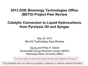 2013 DOE Bioenergy Technologies Office (BETO) Project Peer Review
