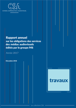 Rapport Annuel Sur Les Obligations Des Services Des Médias Audiovisuels Édités Par Le Groupe M6