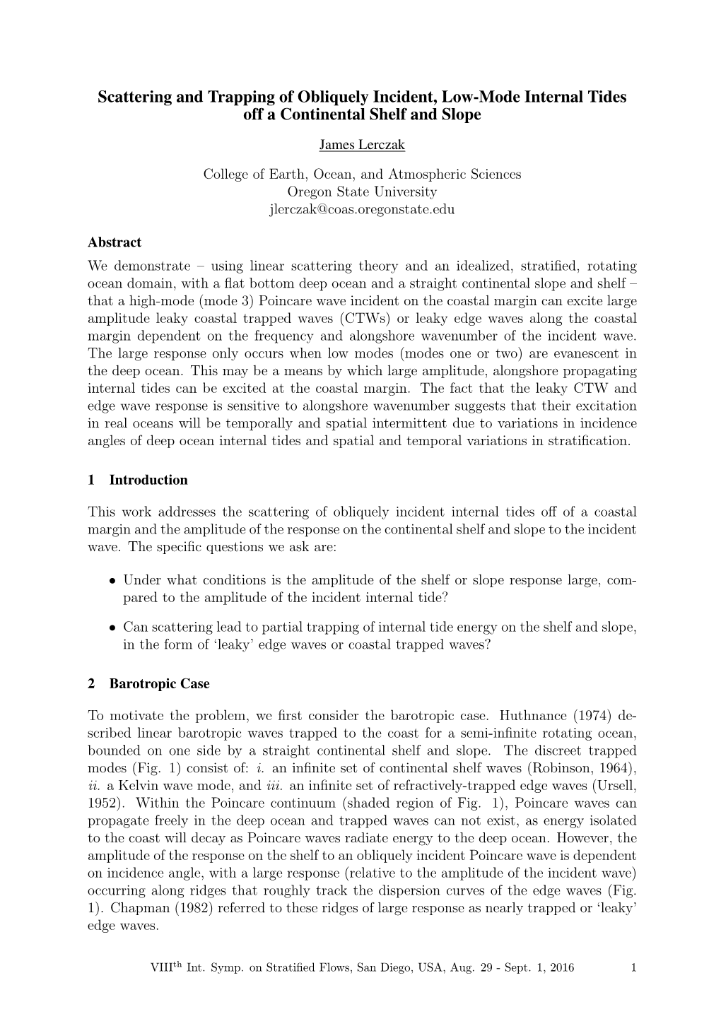 Scattering and Trapping of Obliquely Incident, Low-Mode Internal Tides Off a Continental Shelf and Slope