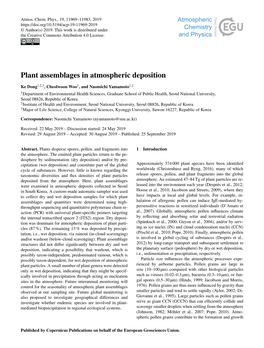 Plant Assemblages in Atmospheric Deposition