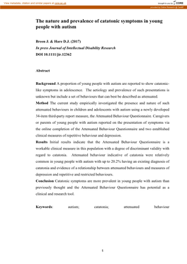 Development of the Autistic Catatonia Questionnaire