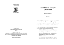 Anarchism in Glasgow (Interview)