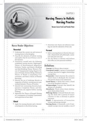 Nursing Theory in Holistic Nursing Practice