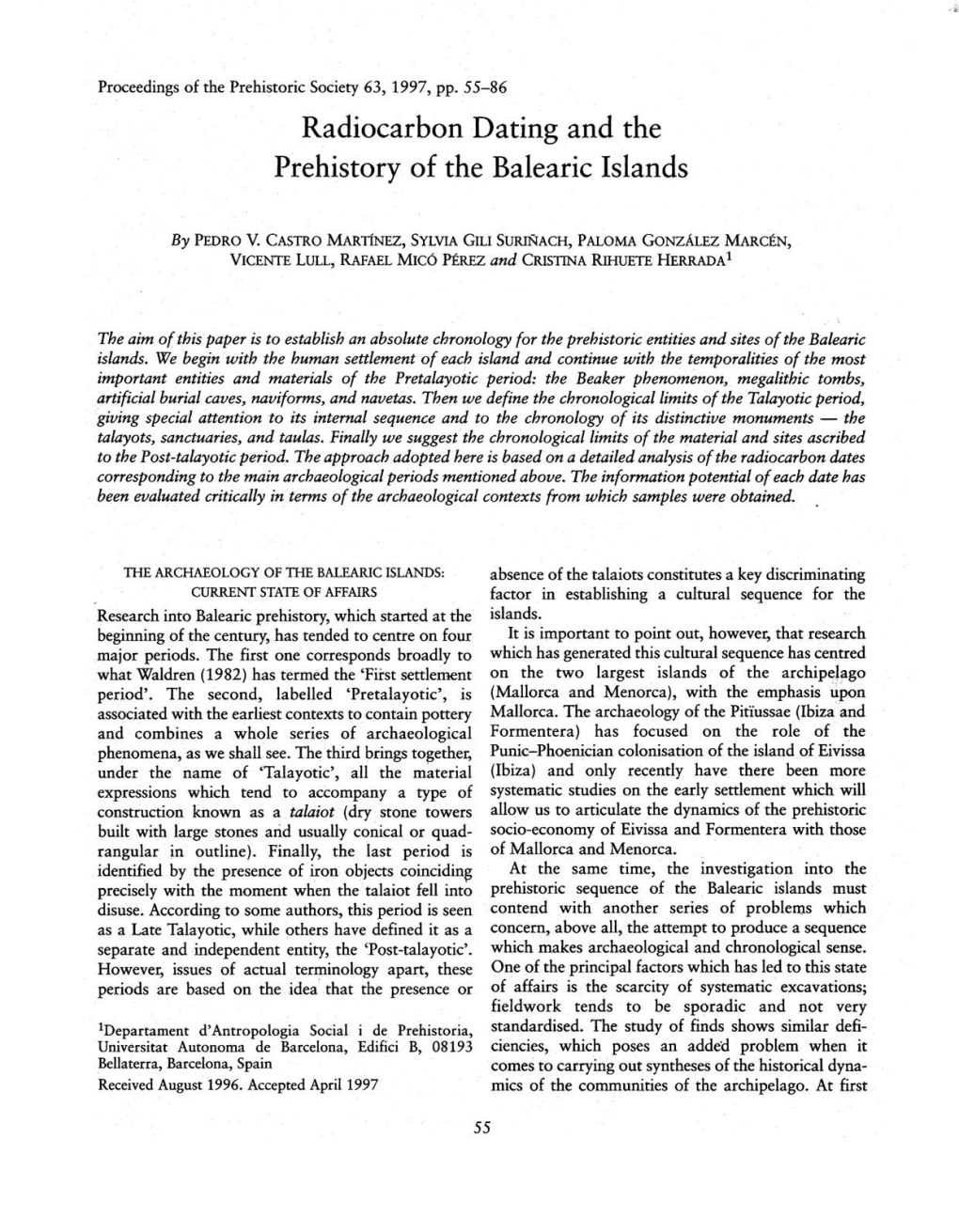Radiocarbon Dating and the Prehistory of the Balearic Islands