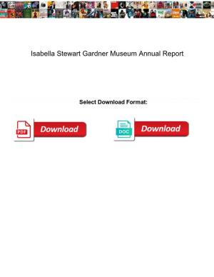 Isabella Stewart Gardner Museum Annual Report