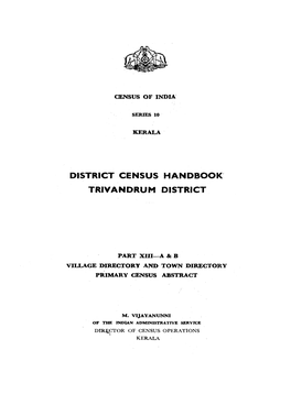 District Census Handbook, Trivandrum, Part XIII-A & B, Series-10