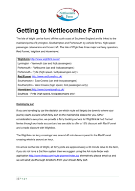 Getting to Nettlecombe Farm