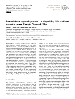 Factors Influencing Development of Cracking–Sliding Failures of Loess