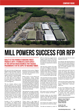 MILL POWERS SUCCESS for RFP RFP to Be Effectively Plugged Into the Year Guarantee Rather Than the Looser Ridgeons Supply Chain As Their Timber Expected Service Life