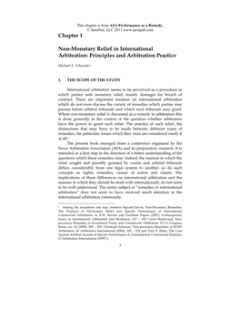 Chapter 1 Non-Monetary Relief in International Arbitration