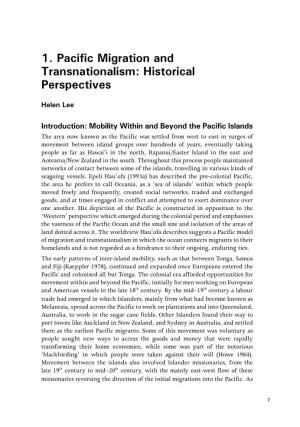 Migration and Transnationalism: Pacific Perspectives