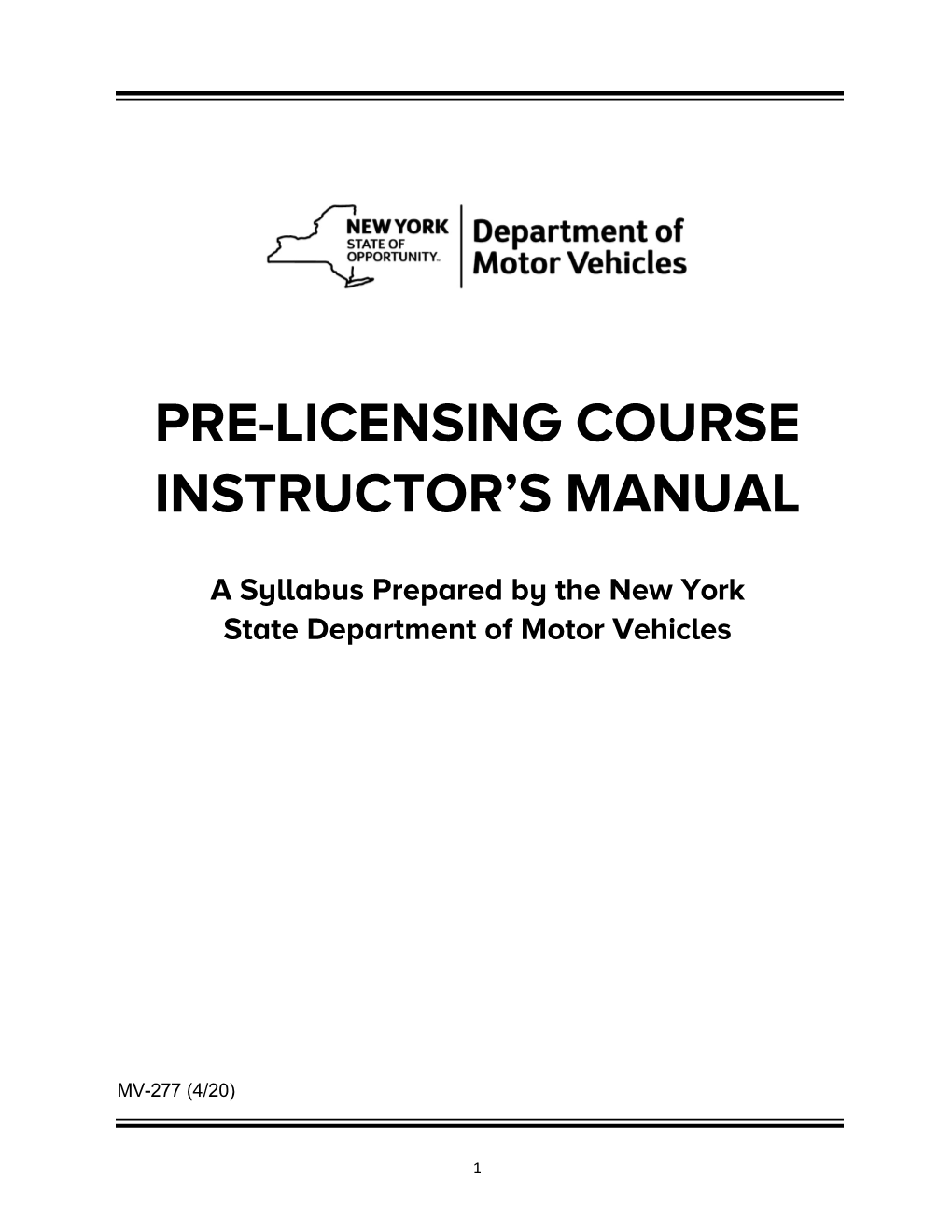 Pre-Licensing Course Instructor's Manual