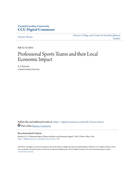 Professional Sports Teams and Their Local Economic Impact A