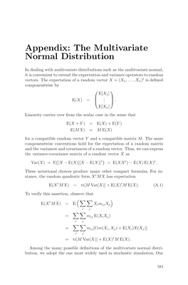 Appendix: the Multivariate Normal Distribution