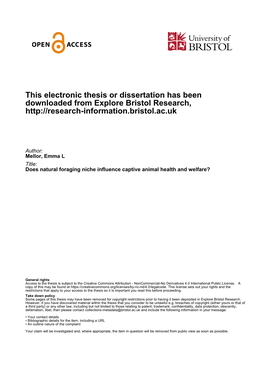 This Electronic Thesis Or Dissertation Has Been Downloaded from Explore Bristol Research