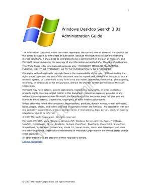 Windows Desktop Search 3.01 Administration Guide
