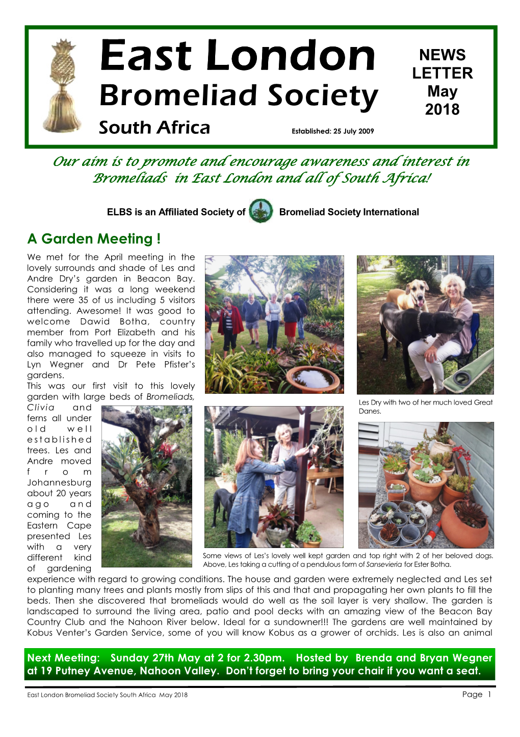 ELBS SA Newsletter May 2018