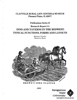 Inns and Taverns in the Midwest:Typical Functions, Forms