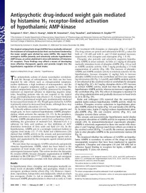Antipsychotic Drug-Induced Weight Gain Mediated by Histamine H1 Receptor-Linked Activation of Hypothalamic AMP-Kinase
