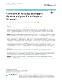 Networking in Microbes: Conjugative Elements and Plasmids in the Genus Alteromonas