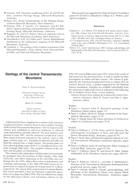 Geology of the Central Transantarctic Mountains." the 15 Chapters in the Booklet: Volume Were Published As Soft-Cover Minibooks As Editorial • Paper 4