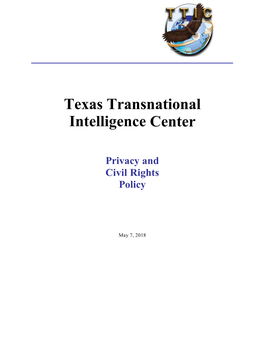 TTIC Privacy Policy Annually Based Upon Recommendations by the TTIC’S Director Or Designee, Changes in Applicable Law Or Legal Counsel