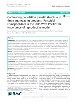 Contrasting Population Genetic Structure in Three Aggregating