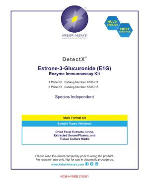 Detectx® Estrone-3-Glucuronide (E1G) Enzyme Immunoassay Kit