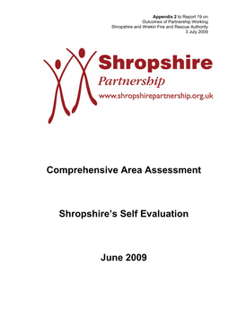 Comprehensive Area Assessment Shropshire's Self Evaluation June