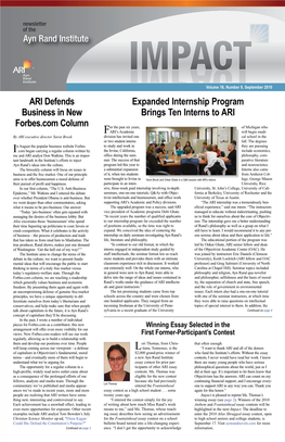 ARI Defends Business in New Forbes.Com Column Expanded Internship Program Brings Ten Interns To