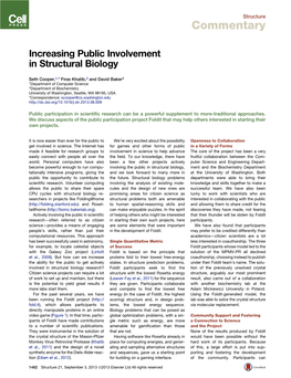 Increasing Public Involvement in Structural Biology