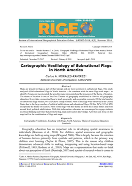 Cartographic Vexillology of Subnational Flags in North America, Review of International Geographical Education Online (RIGEO), 8(2), 221-239