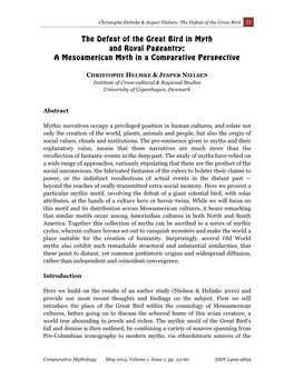 The Defeat of the Great Bird in Myth and Royal Pageantry: a Mesoamerican Myth in a Comparative Perspective