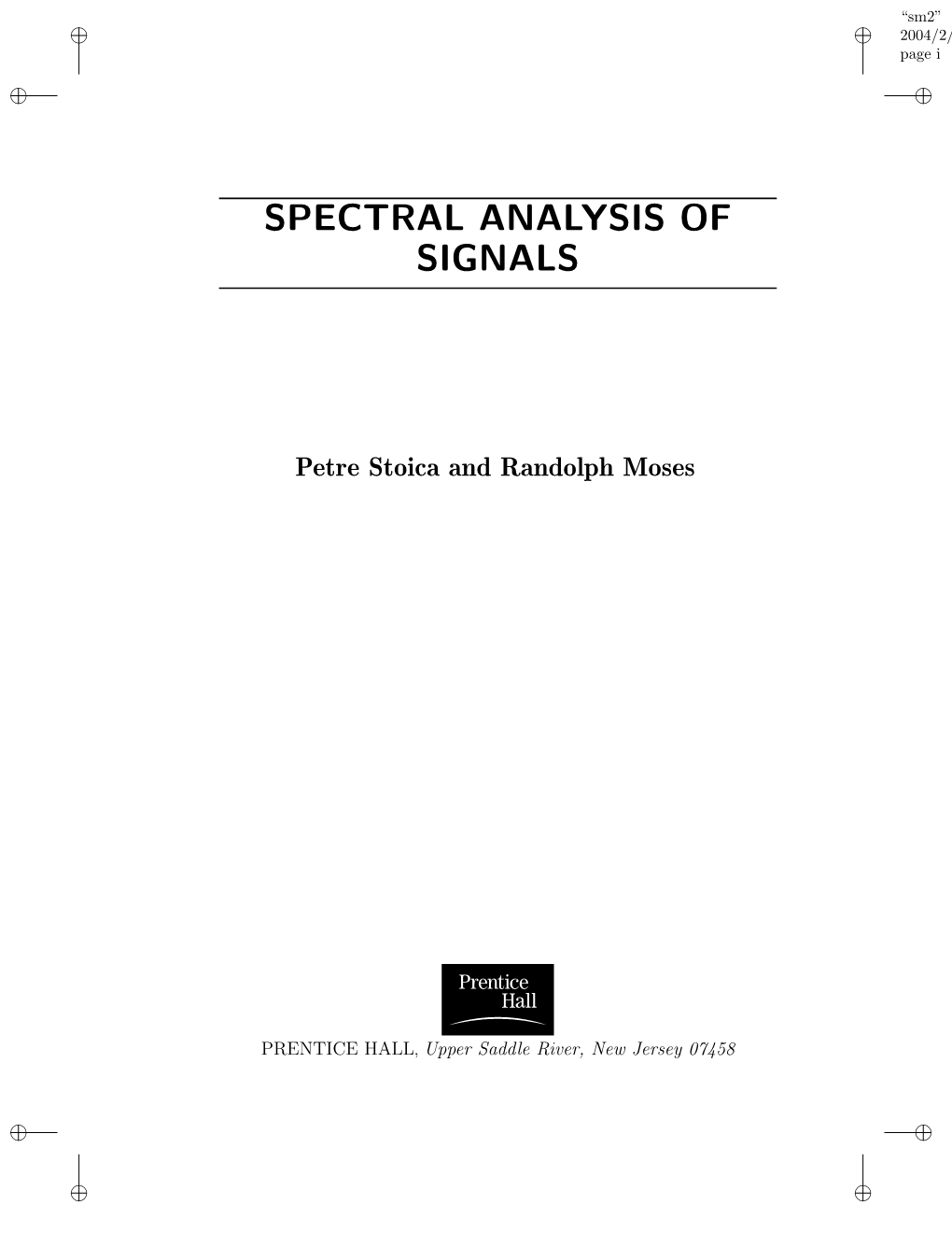 Spectral Analysis of Signals