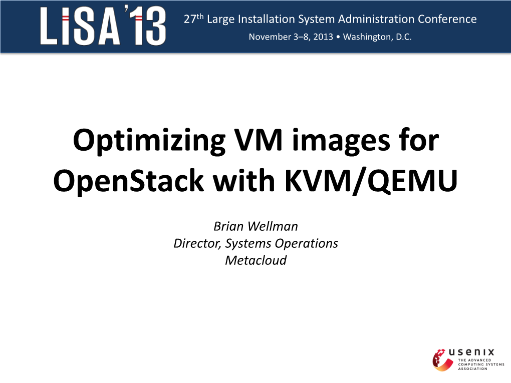 Optimizing VM Images for Openstack with KVM/QEMU