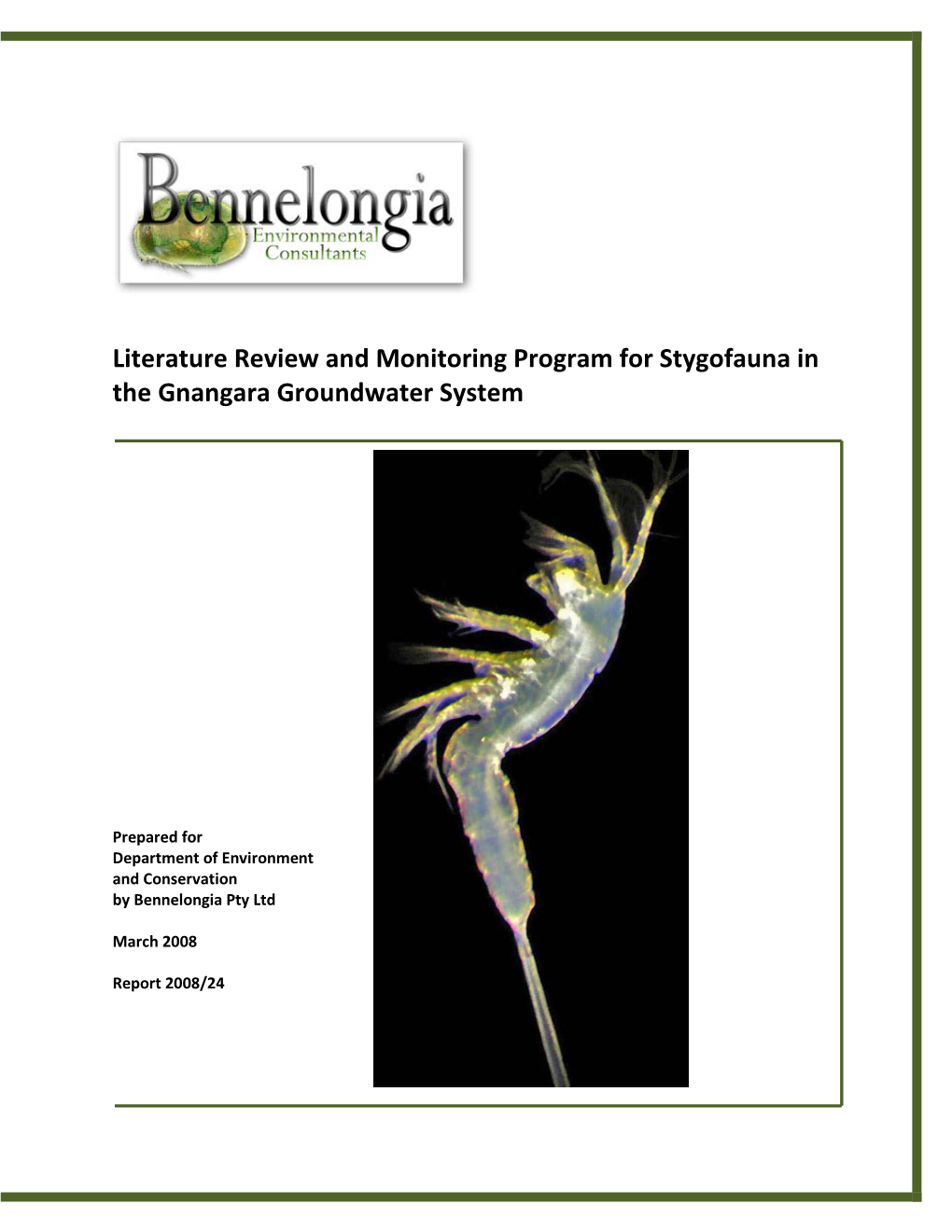 Cape Preston Stygofauna Sampling Plan