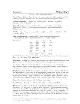 Anthoinite Walo3(OH)3(?) C 2001-2005 Mineral Data Publishing, Version 1