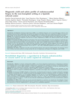 Diagnostic Yield and Safety Profile of Endomyocardial Biopsy in the Non